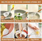 12-Piece Silicone Kitchen Utensil Set High Quality Non-Stick with Wooden Handles