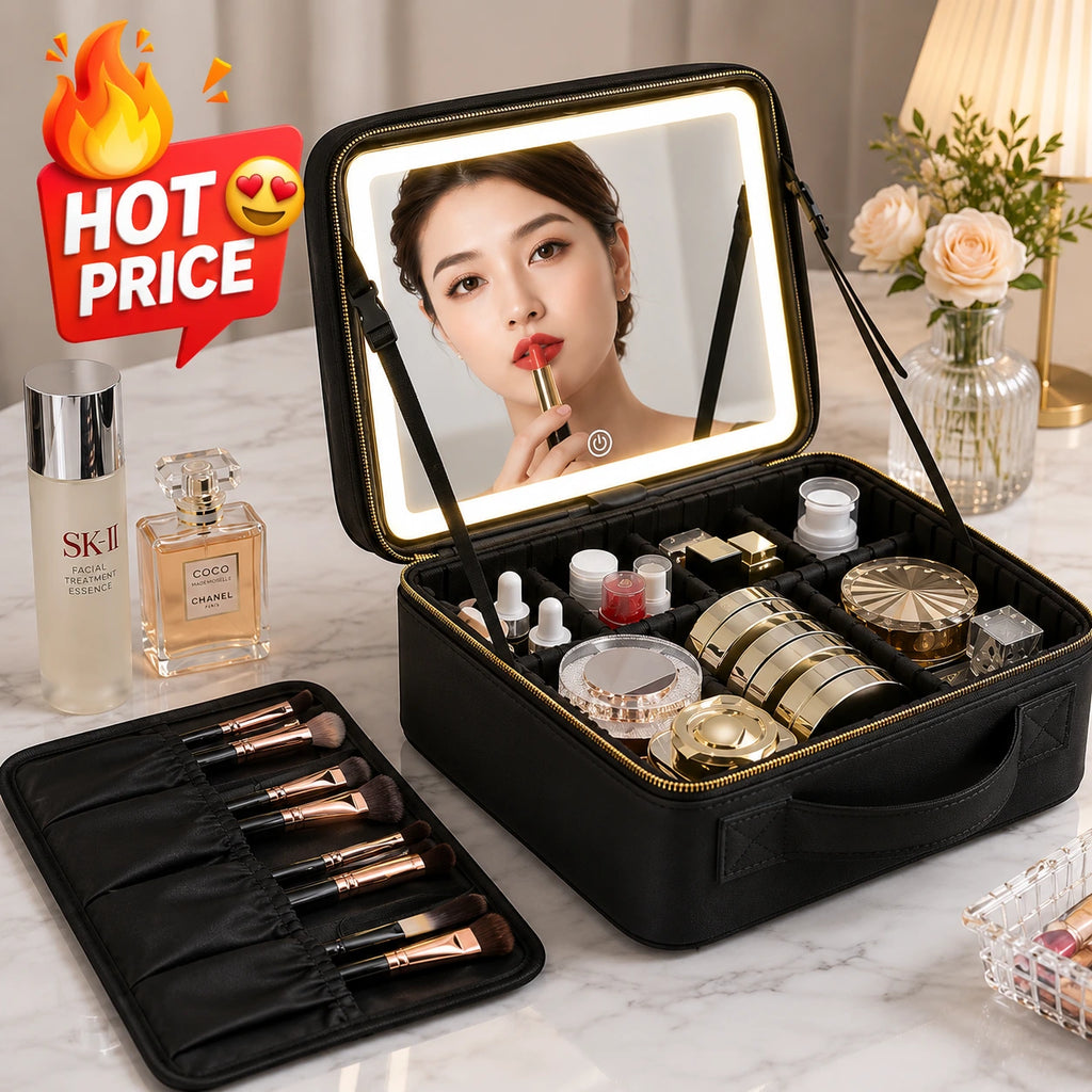 Smart LED Makeup Bag with Mirror