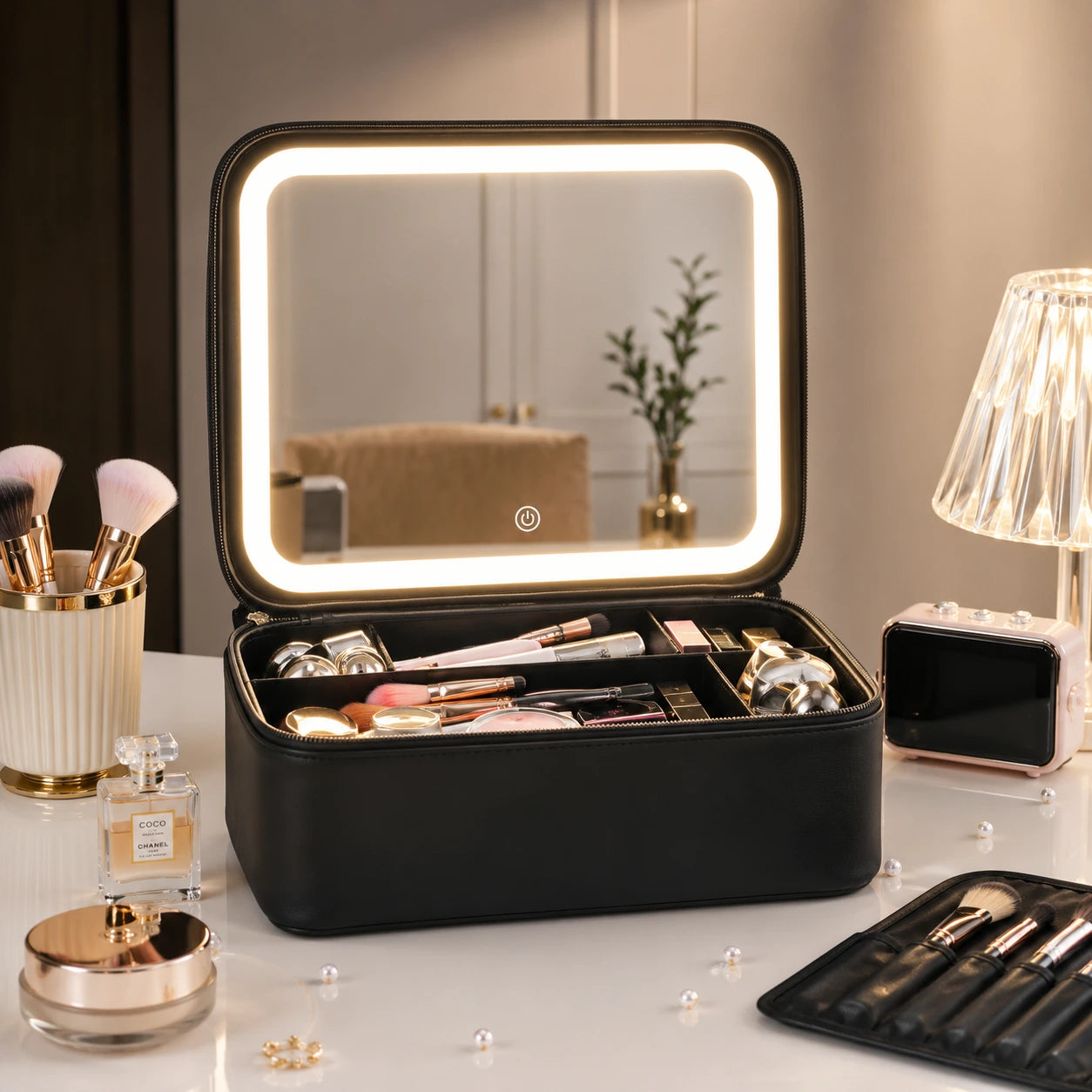 Smart LED Makeup Bag with Mirror