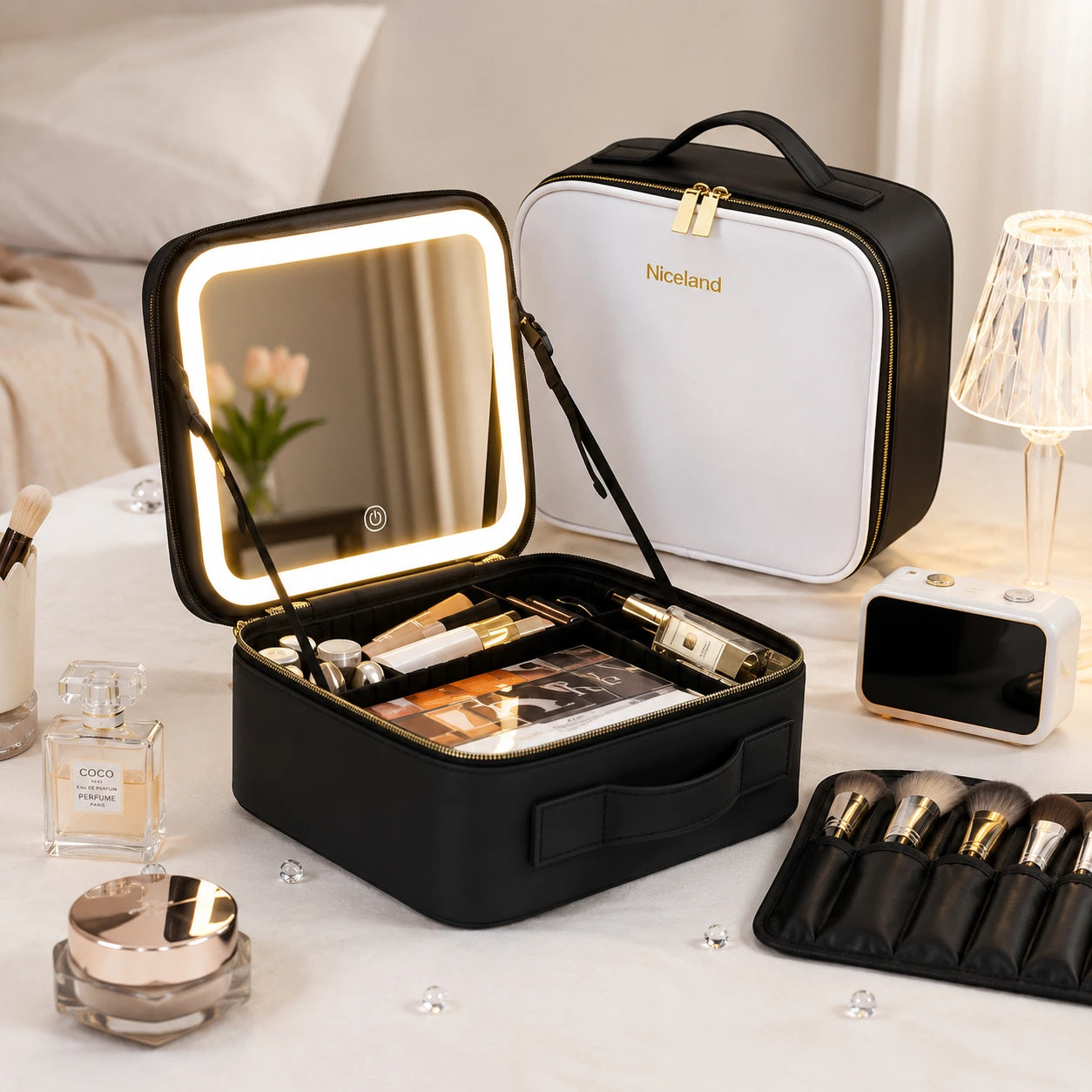 Smart LED Makeup Bag with Mirror