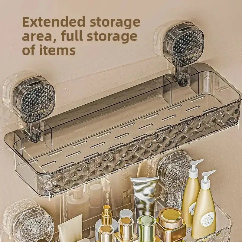 Luxury Suction Bathroom Shelf with Hooks