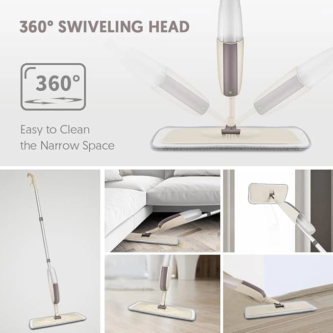Spray Mop System with Microfiber Pads Reusable Flat Mop
