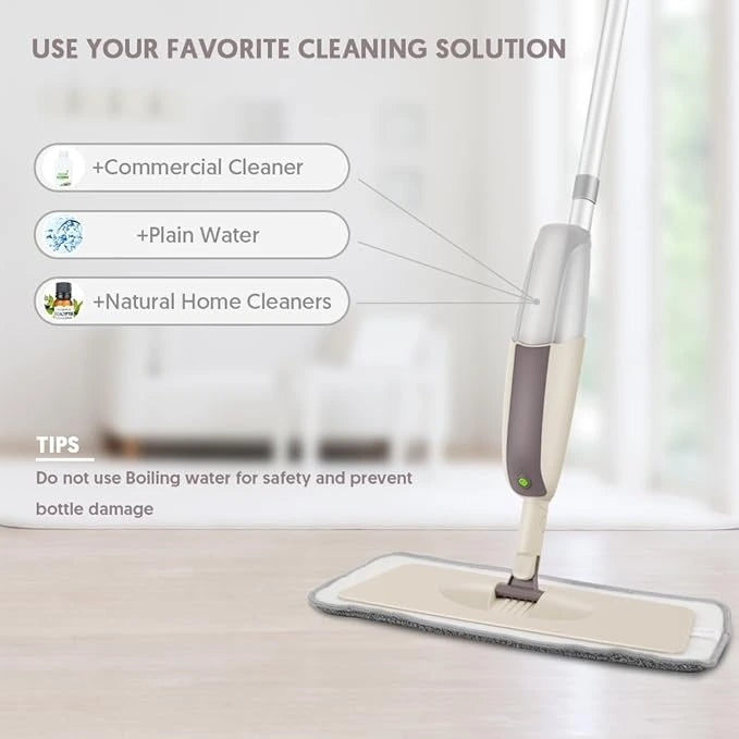 Spray Mop System with Microfiber Pads Reusable Flat Mop