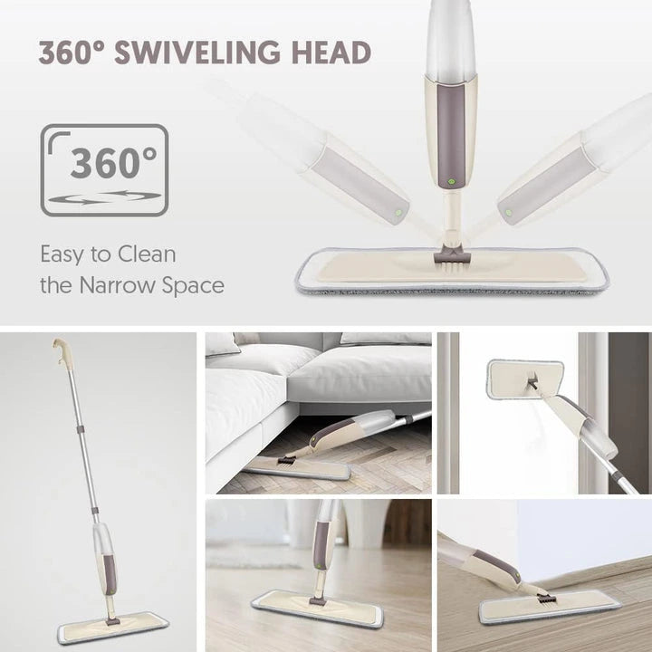 Spray Mop System with Microfiber Pads Reusable Flat Mop
