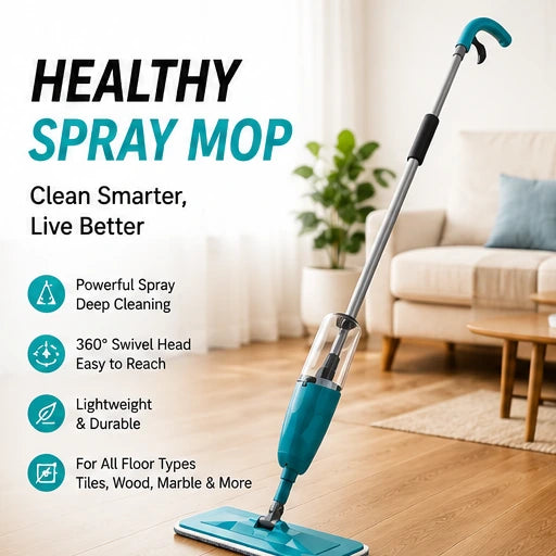 Spray Mop System with Microfiber Pads Reusable Flat Mop